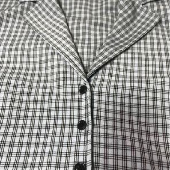 Sunday Best Button-up from Aritzia. Blue and Black Glencheck pattern. Size Large - Picture 4 of 5